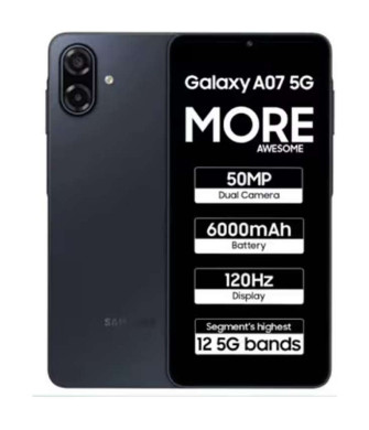 SAMSUNG Galaxy A07 5G Android 4 GB 128 GB Akıllı Telefon Siyah