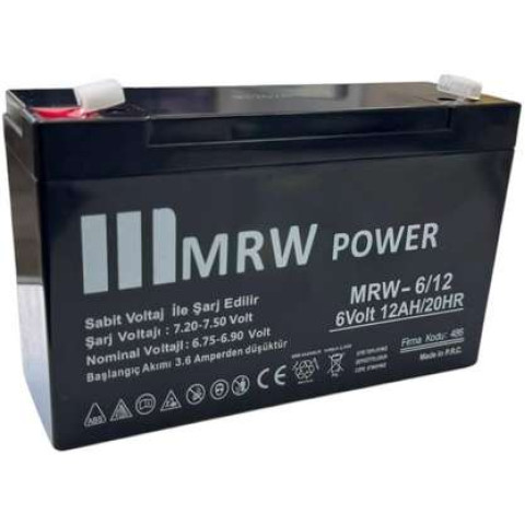 MRWPOWER 6 Volt 12 Amper 6V 12A 315X264X120 Kuru Akü MRWPOWER 6 Volt 12 Amper 6V 12A 315X264X120 Kuru Akü