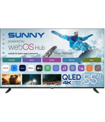 SUNNY SN55QUPRL-W02 Smart webOS 2.0S Sihirli Kumandalı 55 inç 139 cm 4K UHD QLED TV