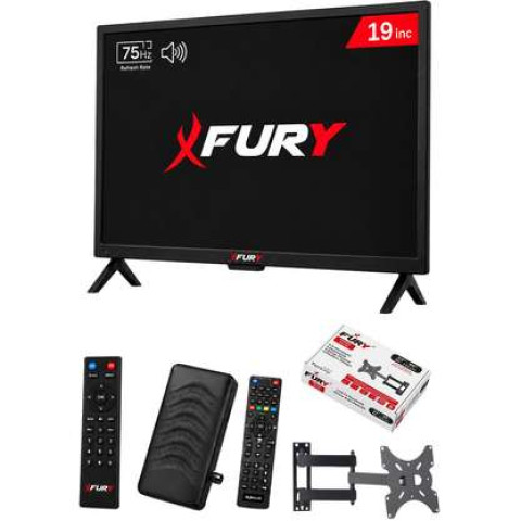 FURY Çanaklı Çanaksız Wi-Fi'li Uydu Alıcısı + TV Askı Aparatı Hediyeli 19 inç 48 cm Full-HD TV