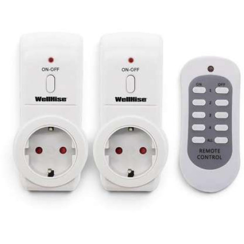 WELLHISE YK02-GR-2+1 2'li 3680 W Uzaktan Kumandalı Priz