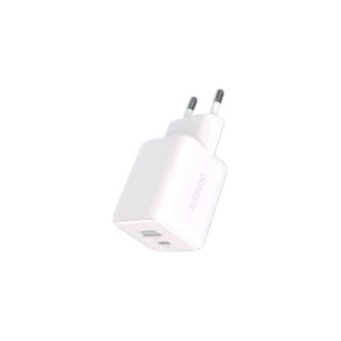 UGREEN 20W GaN Type-C QC PD 1xUSB-C, 1xUSB-A Hızlı Şarj Cihazı Beyaz, 65006