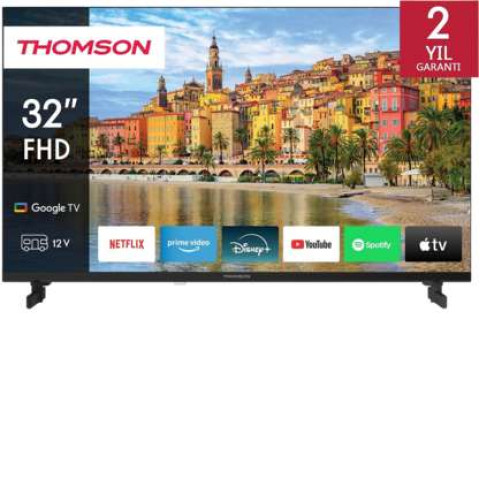 THOMSON 32FG2S14C 32" 80 Ekran 12Volt (Otomotiv Aksesuar Prizli) Full HD Google Smart LED TV