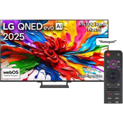 LG 65QNED93A6A 65 inç 165 Ekran Uydu Alıcılı 4K Smart AI Sihirli Kumanda webOS25 evo MiniLED QNED TV LG 65QNED93A6A 65 inç 165 Ekran Uydu Alıcılı 4K Smart AI Sihirli Kumanda webOS25 evo MiniLED QNED TV