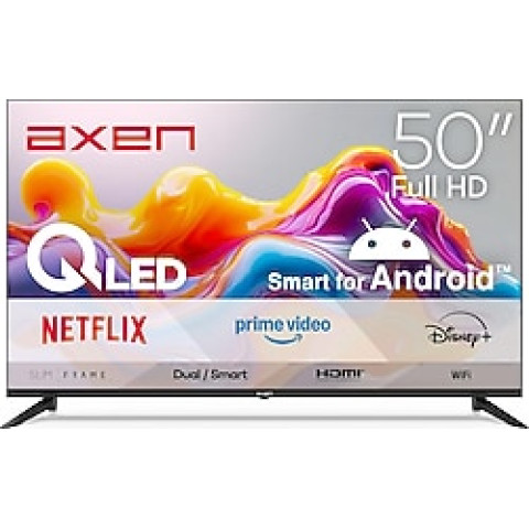 Axen AX50QFPRL-A14S Full HD 50" 127 Ekran Uydu Alıcılı Android Smart QLED TV