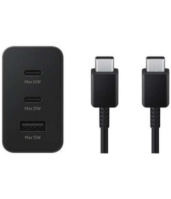 SAMSUNG 3'ü 1 Arada 65W 2xPD+UsbA 3 Çıkışlı + 60W Type-C To Type-C 1.8 Metre Hızlı Şarj ve Data Kablosu Siyah