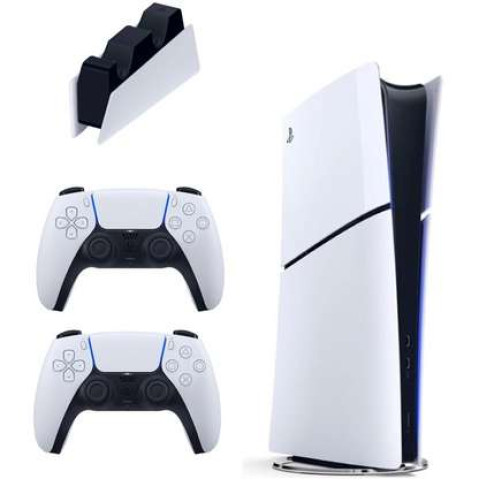 SONY Şarj İstasyonu + 2 Dualsense + Playstation 5 Slim Digital 825 GB (İthalatçı Garantili) Oyun Konsolu Beyaz