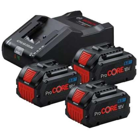 BOSCH 0615A5004Y Gal 18V-160 Şarj Aleti  ve 3 x 8.0Ah Procore Akü