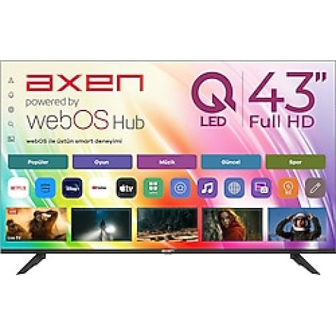 Axen AX43QFMLN-W02S Full HD 43" 109 Ekran Uydu Alıcılı webOS Smart QLED TV