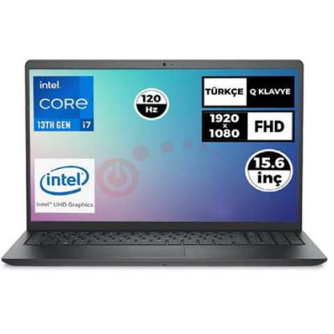 DELL Vostro 3530 FHD 120Hz N1601PVNB3530U 014 Intel Core i7-1355U 32 GB RAM 1 TB SSD 15,6 inç Windows 11 Pro Laptop Siyah