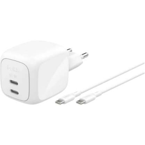 BELKIN 67 W Dual USB-C GAN 2M Type-C Kablolu Duvar Şarj Cihazı BELKIN 67 W Dual USB-C GAN 2M Type-C Kablolu Duvar Şarj Cihazı