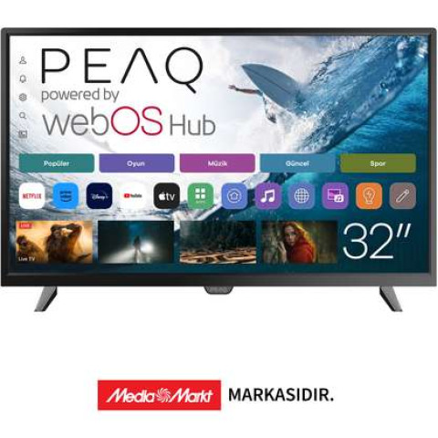 PEAQ PQ32DAL540 32 inç 80 Ekran Dahili Uydu Alıcılı Smart WebOS LED TV