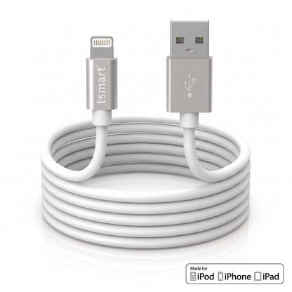 TSMART Apple MFi Lisanslı iPhone Lightning 1 m Şarj ve Data Kablosu Gümüş