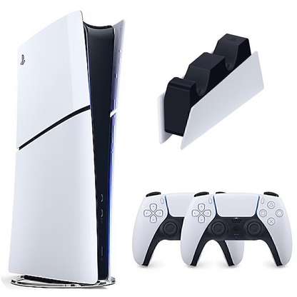 SONY 2.DualSense + Şarj İstasyonu + Playstation 5 Slim Digital (İthalatçı Garantili) Oyun Konsolu Beyaz