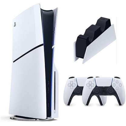 SONY 2. Dualsense + PS5 Dualsense Şarj İstasyonu+ Playstation 5 1 TB Slim CD (İthalatçı Garantili) Oyun Konsolu Beyaz