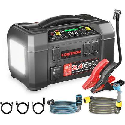 LOKITHOR AW401 12V 2500Amp Li-Polimer Akıllı Pompa + Basınçlı Yıkama + Powerbank + Led Lamba Akü Takviye Siyah