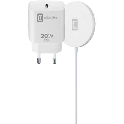 CELLULARLINE iPhone Magsafe Kablosuz Şarj Standı + 20W Duvar Şarjı