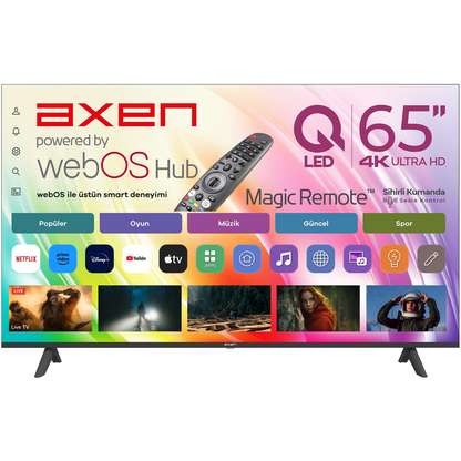AXEN AX65QUMLN-W02M 4K Ultra HD webOS ThinQ AI Destekli Sihirli Kumanda 65 inç 164 cm QLED 4K SMART TV TV