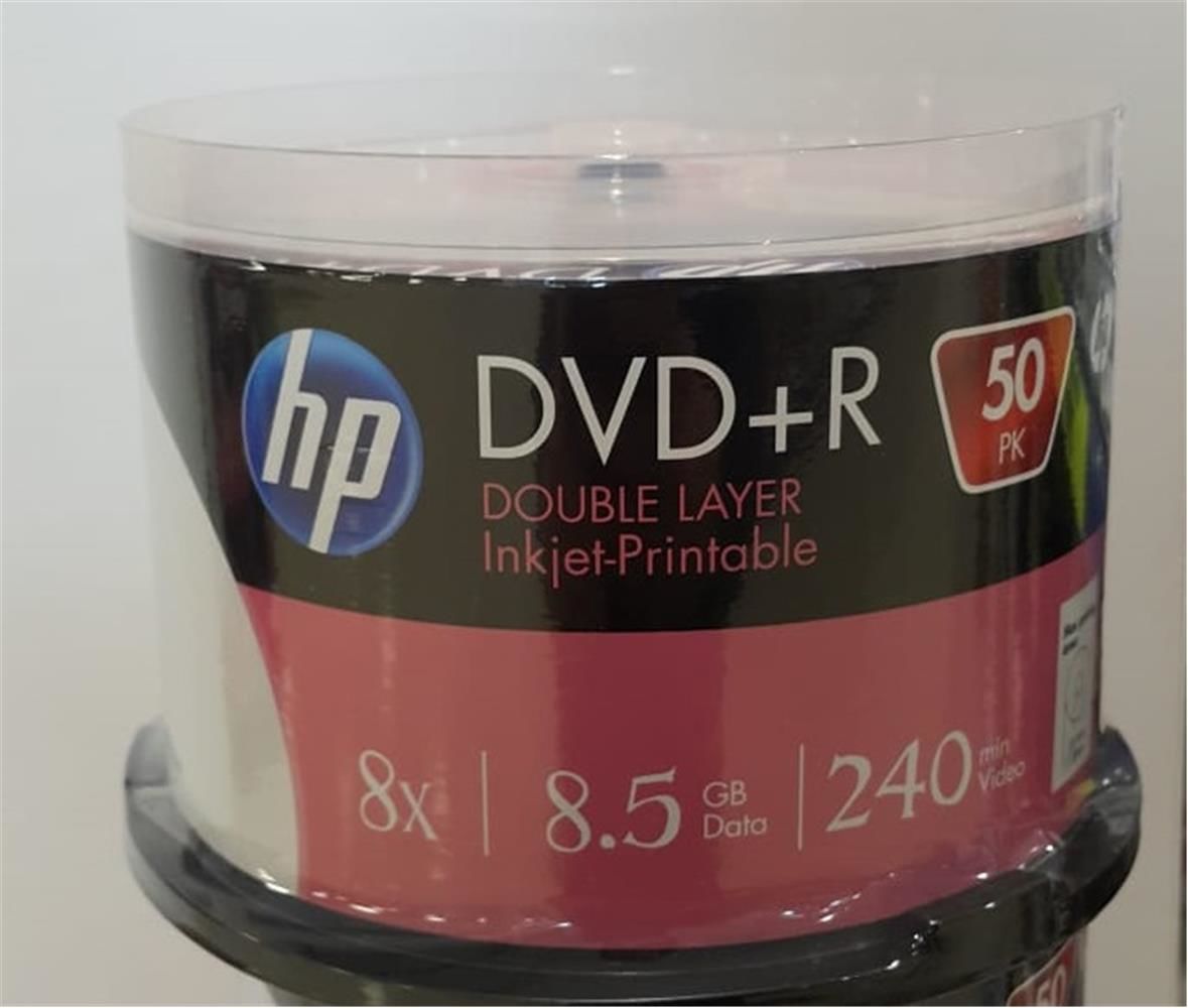 HP DVD+R DL 8.5GB Printable 50'li Cakebox