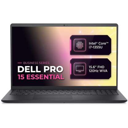 DELL Pro 15 Essential FHD PV15250_RPLU_008 007 Intel Core i7-1355U 16 GB RAM 512 GB SSD 15,6 inç Windows 11 Pro Laptop Siyah